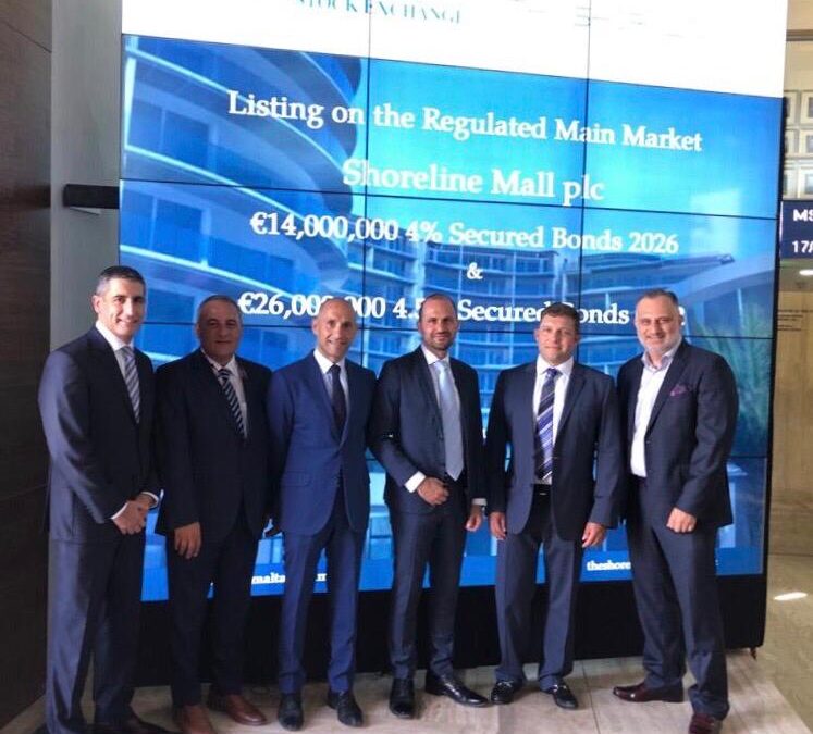 Shoreline Mall plc Bonds Admitted to Listing on the Official List of the Malta Stock Exchange